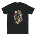 Gelato front mockup of the Contours of Becoming topographic graphic on a black Gildan 64000 T-shirt
