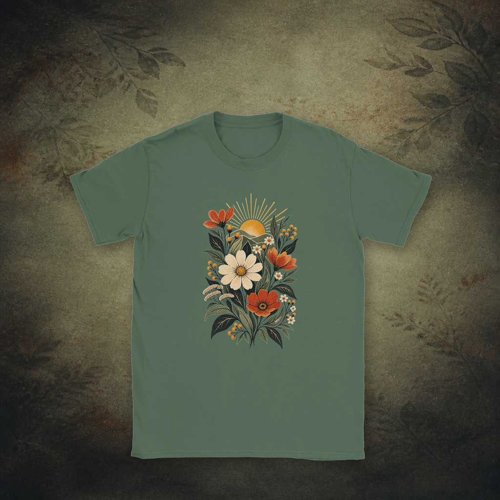 Editorial hero for A Brighter Ordinary in military green Gildan 64000