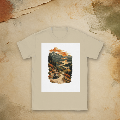 Editorial hero for The Long Way Home in sand Gildan 64000